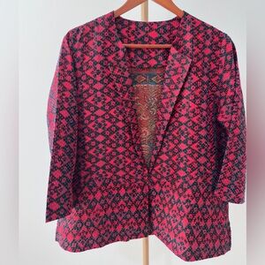 100% Silk Multicolor Blazer / Light Jacket – Size Medium